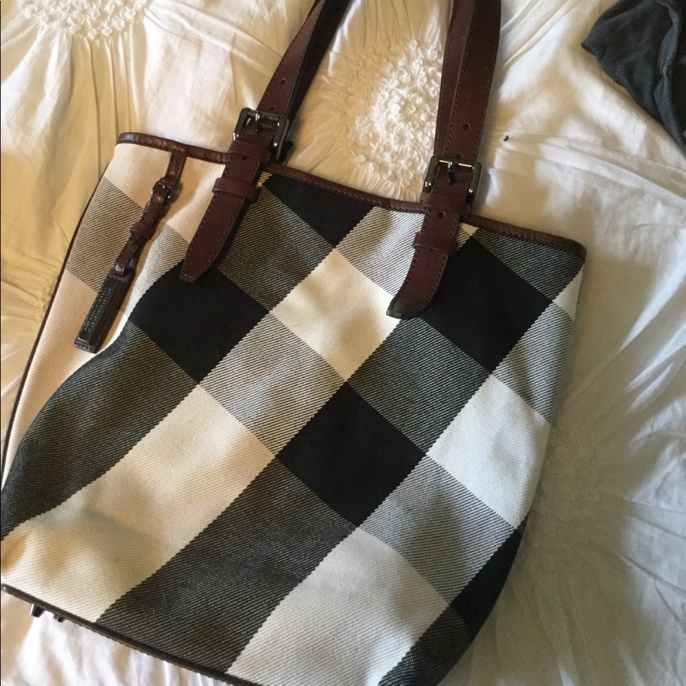 Burberry Brown Mega Check Canvas Victoria Tote Bag